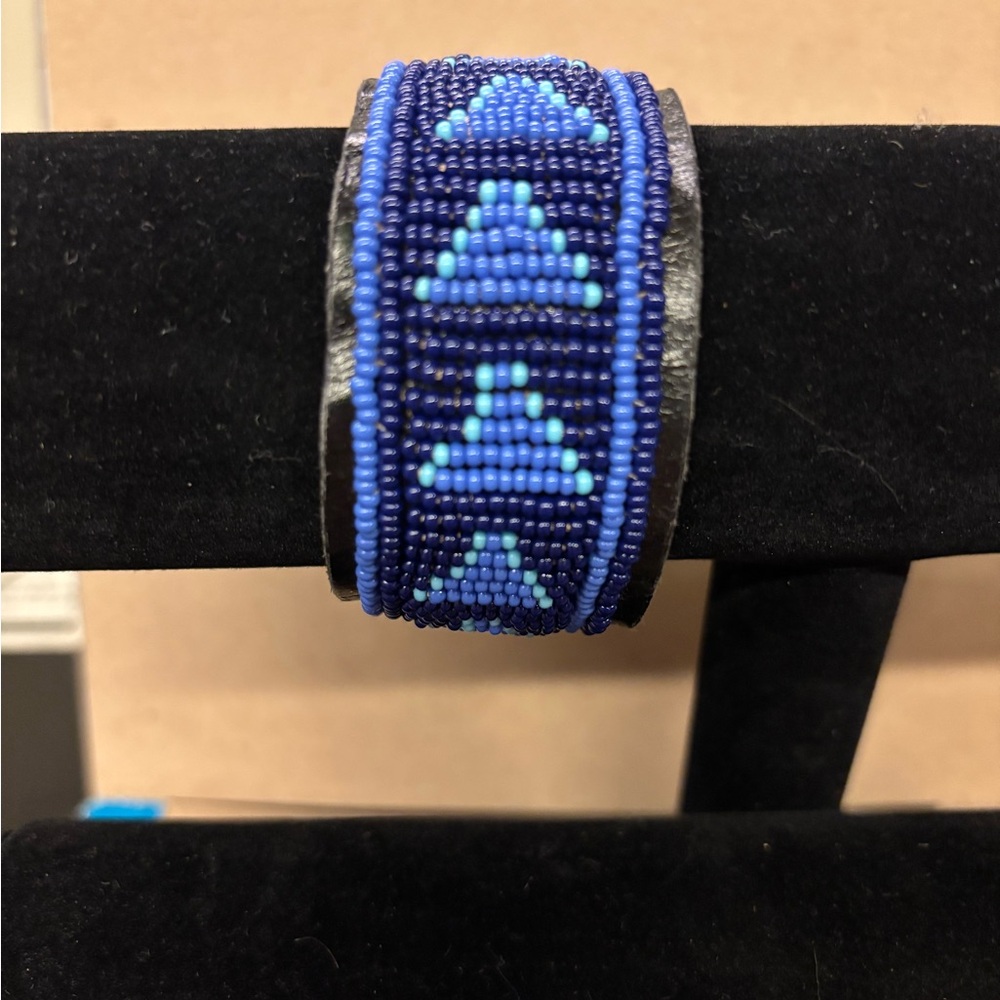 Blue Beaded Life Line Bracelet